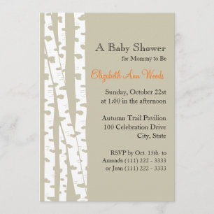 White Birch Tree/ Baby shower Kaart