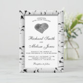 White Birch Tree Bark Wood Weddenschap Kaart (Staand voorkant)