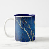 White Birch Tree Blue Sky, op maat gemaakt Tweekleurige Koffiemok (Links)