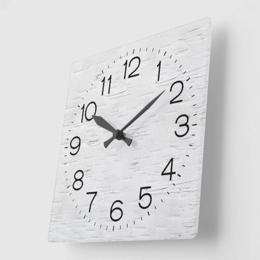 White Birch Tree Vierkante Klok (Hoek)