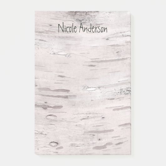 White Birch Tree Wood Rustic Barn Personalized Post-it® Notes (Voorkant)