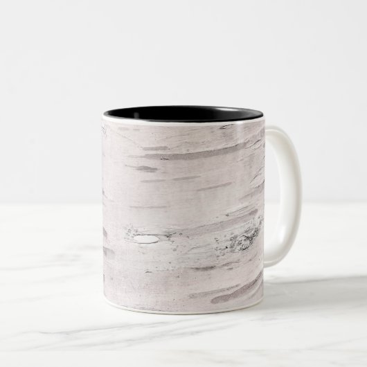 White Birch Tree Wood Rustic Barn Personalized Tweekleurige Koffiemok (Voorkant rechts)