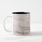 White Birch Tree Wood Rustic Barn Personalized Tweekleurige Koffiemok (Links)