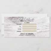 White Birch Tree Wood Rustige Boerderij Cadeaubon (Achterkant)