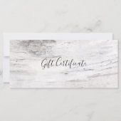 White Birch Tree Wood Rustige Boerderij Cadeaubon (Voorkant)