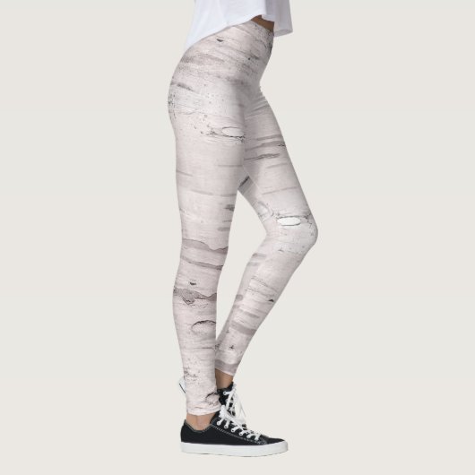 White Birch Tree Wood Rustin Barn Farmhouse Chic Leggings (Rechts)