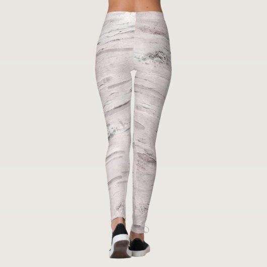 White Birch Tree Wood Rustin Barn Farmhouse Chic Leggings (Achterkant)