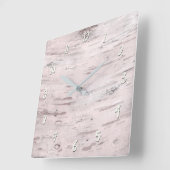 White Birch Tree Wood Rustin Barn Farmhouse Chic Vierkante Klok (Hoek)