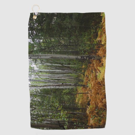 White Birch Trees and Herfst Ferns in Rocky Mounta Golfhanddoek (Voorkant)