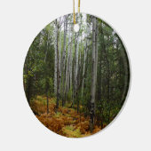 White Birch Trees and Herfst Ferns in Rocky Mounta Keramisch Ornament (Links)