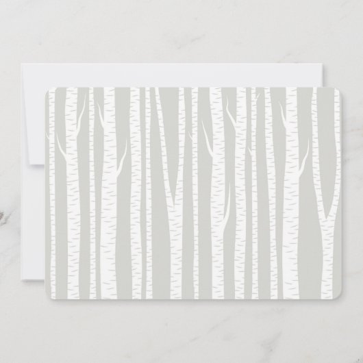 White Birch Trees baby shower Kaart (Achterkant)