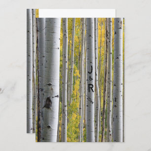 White Birch Trees Gay Wedding Invitation Kaart