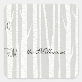 White Birch Trees Gift Label (Voorkant)