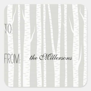 White Birch Trees Gift Label
