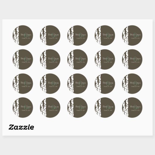 White Birch Trees Ronde Sticker (Vel)