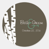 White Birch Trees Ronde Sticker (Voorkant)