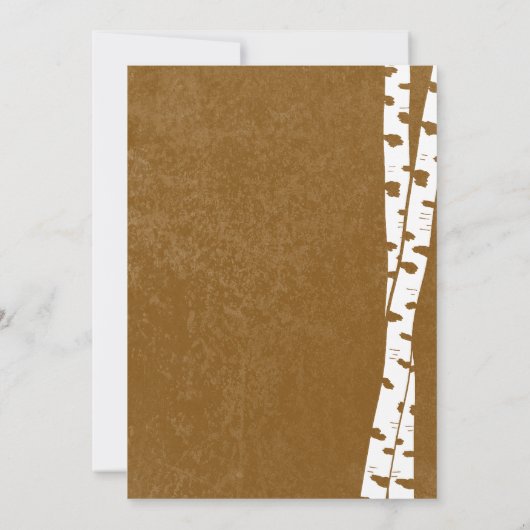 White Birch Trees Rustic Woodland Vrijgezellenfees Kaart (Achterkant)