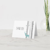 White Birch Trees with Deer and Birds Thank you Bedankkaart (Voorkant)