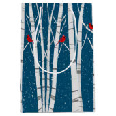 White Birch Trein in Snowflakes Medium Cadeauzakje (Voorkant)