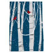White Birch Trein in Snowflakes Medium Cadeauzakje (Achterkant)