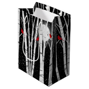 White Birch Trein in Snowflakes Medium Cadeauzakje