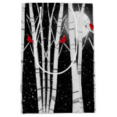 White Birch Trein in Snowflakes Medium Cadeauzakje (Voorkant)