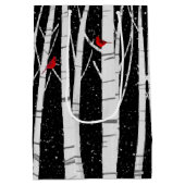 White Birch Trein in Snowflakes Medium Cadeauzakje (Achterkant)