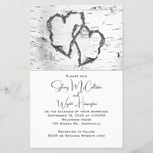 White Birch Wedding Budget Uitnodiging Flyer (Voorkant)