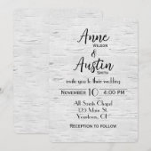 White Birch Wedding Invite Kaart (Voorkant / Achterkant)