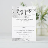 White Birch Wedding RSVP Guest Count Enclosure (Staand voorkant)