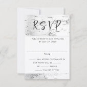 White Birch Wedding RSVP Guest Count Enclosure (Voorkant)