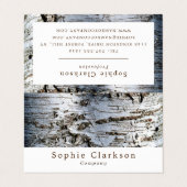 White Birch Wood Double Loyalty Visitekaartje (Buitenkant ongevouwen)