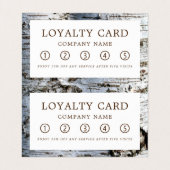 White Birch Wood Double Loyalty Visitekaartje (Binnenkant ongevouwen)