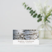 White Birch Wood Effect, Rustic Visitekaartje (Staand voorkant)