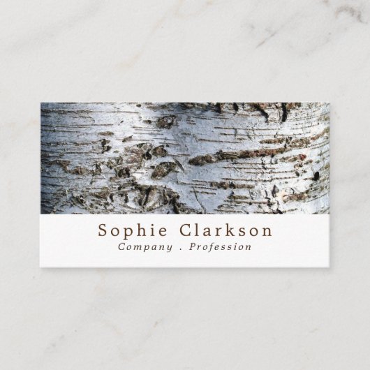 White Birch Wood Effect, Rustic Visitekaartje (Voorkant)