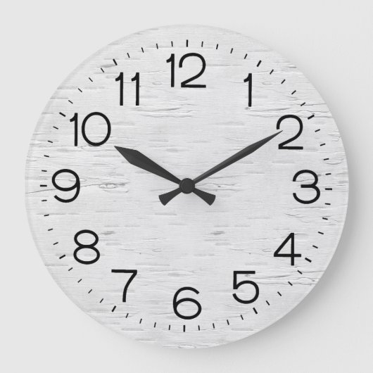 White Birch Wood Large Clock Grote Klok (Voorkant)