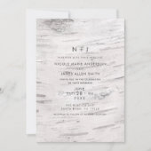 White Birch Wood Rustic Barn Country Wedding Kaart (Voorkant)