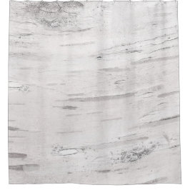 White Birch Wood Rustic Country Farmhouse Barn Douchegordijn