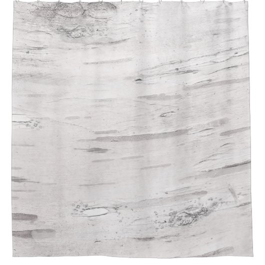 White Birch Wood Rustic Country Farmhouse Barn Douchegordijn (Voorkant)