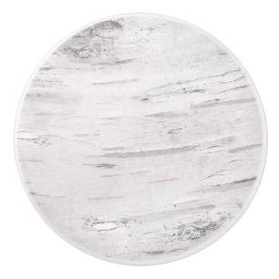 White Birch Wood Rustic Country Farmhouse Barn Keramische Knop