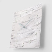 White Birch Wood Rustic Country Farmhouse Barn Vierkante Klok (Hoek)