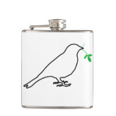White Bird and Twig Kitchen Flask Heupfles (Voorkant)