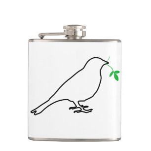 White Bird and Twig Kitchen Flask Heupfles