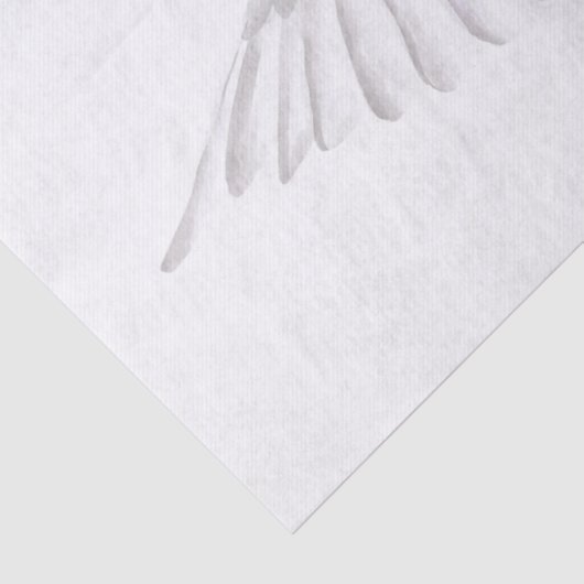 White Bird Cherry Blossom Whimsical Waterverf Tissuepapier (Detail)