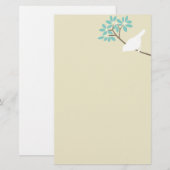 White Bird Custom Stationery Briefpapier (Voorkant / Achterkant)