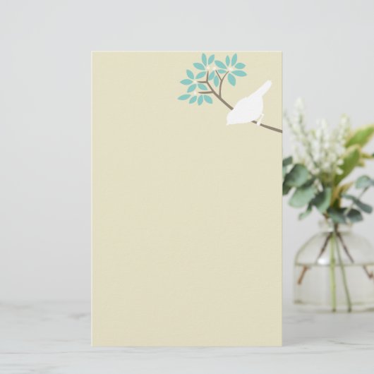White Bird Custom Stationery Briefpapier (Staand voorkant)