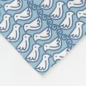 White Bird Herringbone Fleece Blanket Deken (Hoek)