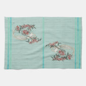 White Bird - Kersenbloesem Aqua Theedoek (Horizontaal)