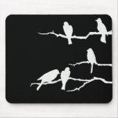 White Bird Silhouette Mousepad Muismat (Voorkant)