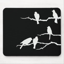 White Bird Silhouette Mousepad Muismat